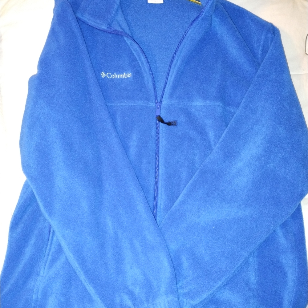 Columbia Fleece Zip Up Jacket Women's L Blue Long Sleeve Zip Pocket - Picture 4 of 11